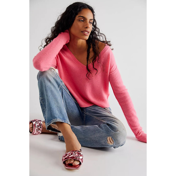 Free People Sweaters - New Free People Stellar Cashmere Pullover Sweater  $158 LARGE Sugar Coral
